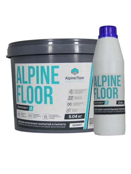 Клей двухкомпонентный полиуретановый клей Alpine Floor профи фикс 2К (B) (0,46кг)