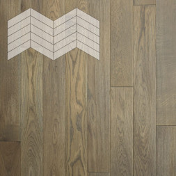 Паркет Елка Итальянская Lab Arte Chevron Дуб Селект Грис лак 549/439х190х14/3,5/60°