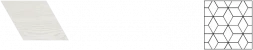 Мозаичный паркет COSWICK Дуб Ромб Кристально белый 1197-1888-10