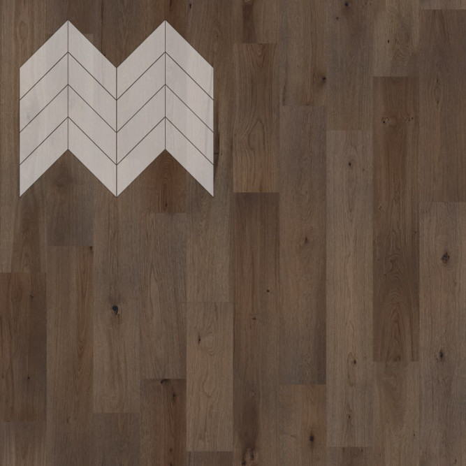 Паркет Елка Французская Lab Arte Chevron Дуб Селект Кайт лак 600/450х150х14/3/45°