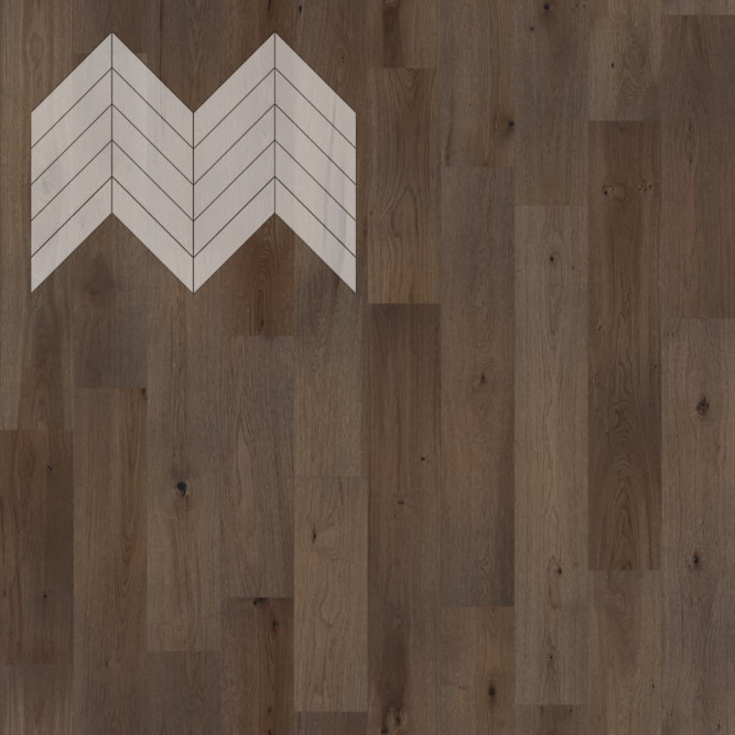 Паркет Елка Французская Lab Arte Chevron Дуб Рустик Кайт лак 600/490х110х14/3/45°