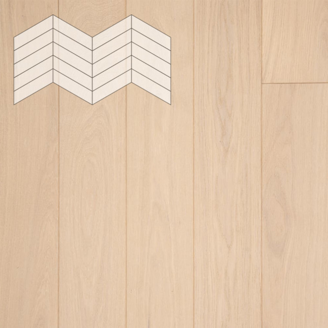 Паркет Елка Итальянская Lab Arte Chevron Дуб Селект Лана лак 404/324х140х14/3,5/60°
