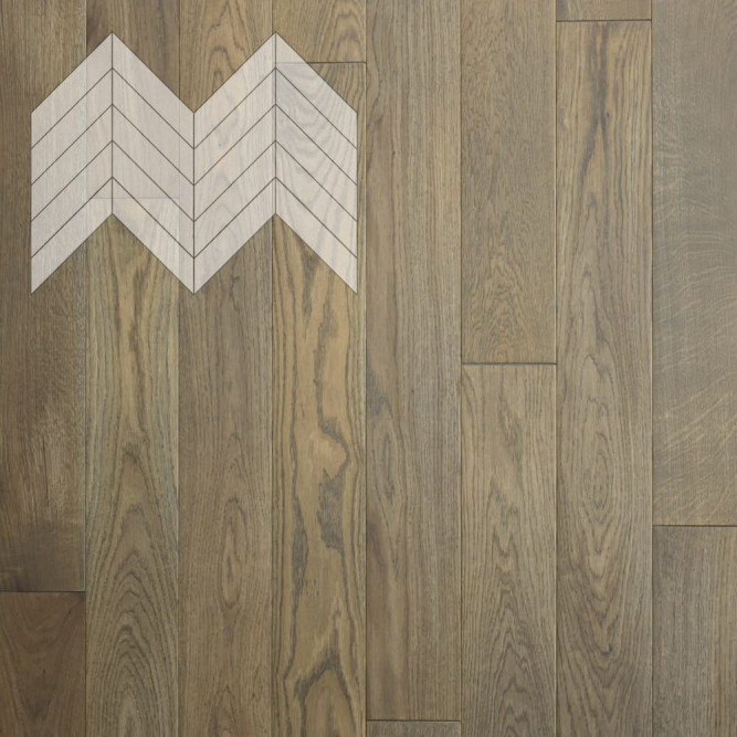 Паркет Елка Французская Lab Arte Chevron Дуб Селект Грис лак 600/490х110х14/3/45°