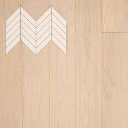 Паркет Елка Французская Lab Arte Chevron Дуб Селект Лана лак 600/490х110х14/3/45°